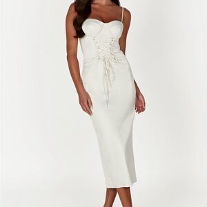 Meshki Camelia Corset Midi Dress Ivory